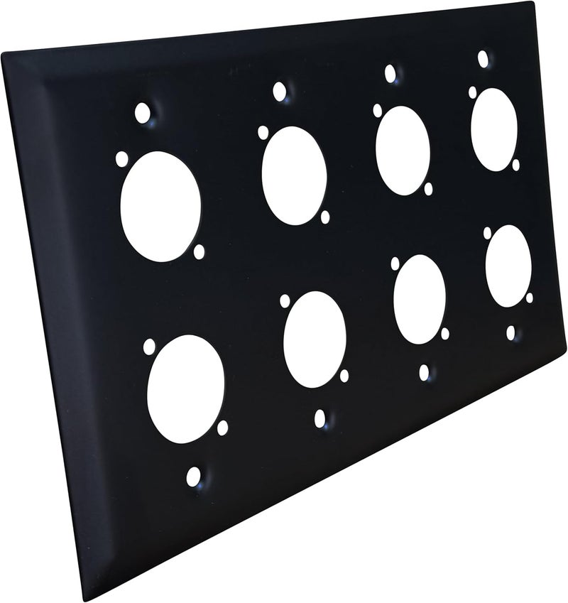 DIYTECH XLR Wall Plate Blank, Panel Combo - Perfect for Professional Audio Setups in Studios, Theaters, and Conference Rooms - Easy to Install and Durable Design (8 Port Black) - Image 3